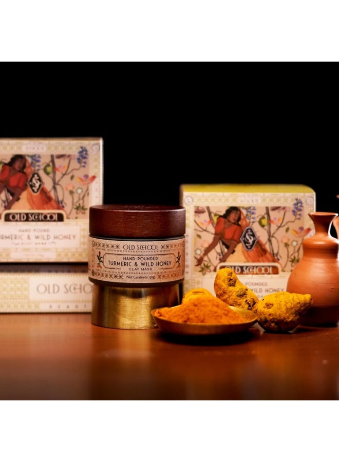 Old School Rituals Turmeric & Wild Honey Clay Mask | Clay Mask for Glowing Skin, Acne-Prone Skin, Pore Refining | Face Mask for Radiance-Boosting, Brightening & Antioxidant-Rich Formula | 50g - Image 4